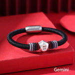 Buddha Stones 999 Sterling Silver 12 Constellations of the Zodiac Blessing Handmade String Bracelet (Extra 35% Off | USE CODE: FS35)