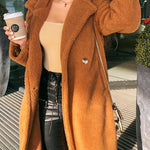 Zeagoo Double-faced Fleece Lapel Breasted Woolen Coat