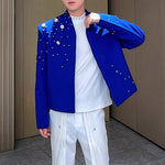 Heavily Beaded Diamond-encrusted Collarless Suit Jacket
