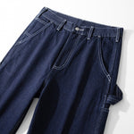 Raw Denim Multi-pocket Striped Outdoor Cargo Pants