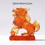 Buddha Stones Feng Shui Kirin Handmade Liuli Crystal Art Piece Fortune Home Office Decoration