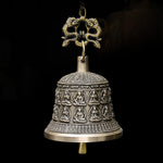 Tibetan Engraved Buddha Dragon Wind Chime Bell Copper Luck Wall Hanging Decoration
