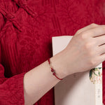 Buddha Stones Cinnabar Blessing Red String Golden Infinity Symbol Bracelet Anklet