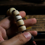 Buddha Stones Tibetan Natural Yak Bone The Lord Of The Corpse Forest Dice Chinese Zodiac Nine Palaces Eight Diagrams Strength Wrist Mala (Extra 35% Off | USE CODE: FS35)