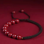Buddha Stones Natural Cinnabar King Kong Knot Blessing String Bracelet (Extra 35% Off | USE CODE: FS35)