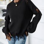 Zeagoo Dropped Shoulder Torn Sweater for Women Casual Work Office Loose Fit 2026 | Under $25