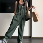 Denim Casual Wide-Leg Overalls