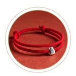 Buddha Stones 925 Sterling Silver Fu Character Blessing Handmade Braided Bracelet