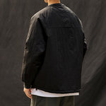 Color-blocked Crew Neck Quilted Cotton Coat