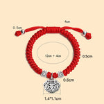 Buddha Stones 925 Sterling Silver Chinese Lock Charm Multicolored Red String Protection Handmade Braided Kids Bracelet (Extra 35% Off | USE CODE: FS35)