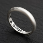 Buddha Stones 990 Sterling Silver Six True Words Om Mani Padme Hum Love Peace Ring (Extra 35% Off | USE CODE: FS35)