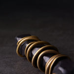 Buddha Stones Tibet Ebony Wood Brass Balance Peace Necklace Pendant
