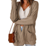 Zeagoo Women's 2023 Fall Winter Cardigan Sweaters Long Sleeve Open Front Cable Knit Outwear Coat with Pockets