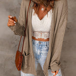 Zeagoo Women's 2023 Fall Winter Cardigan Sweaters Long Sleeve Open Front Cable Knit Outwear Coat with Pockets
