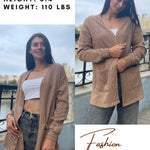 Zeagoo Women's 2023 Fall Winter Cardigan Sweaters Long Sleeve Open Front Cable Knit Outwear Coat with Pockets