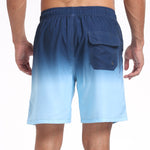 2 In 1 Drawstring Beach Swim Shorts With Pocket