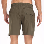 2 In 1 Solid Color Drawstring Swim Shorts