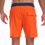 2 In 1 Solid Color Drawstring Swim Shorts With Pocket