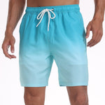 2 In 1 Drawstring Beach Swim Shorts With Pocket