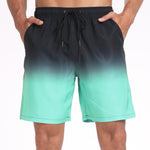 2 In 1 Drawstring Beach Swim Shorts With Pocket