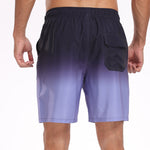 2 In 1 Drawstring Beach Swim Shorts With Pocket