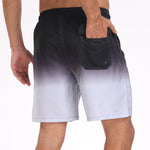2 In 1 Drawstring Beach Swim Shorts With Pocket