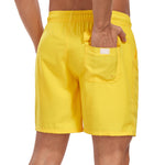 2 In 1 Solid Color Drawstring Swim Shorts