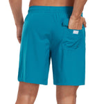2 In 1 Solid Color Drawstring Swim Shorts