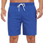 2 In 1 Solid Color Drawstring Swim Shorts
