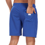 2 In 1 Solid Color Drawstring Swim Shorts
