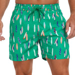 Stowable Surfboard Print  Swim Shorts