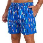 Stowable Surfboard Print  Swim Shorts