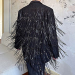 Tassel Sequin Double-Layer Mesh Stage Party Blazer