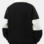 Relax Fit Color Block Patchwork Polo Sweatshirt