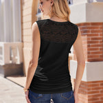 Zeagoo Elegant Tops Women's Pleated Tops Sleeveless Shirt (DE Only)