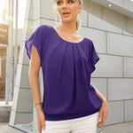 Zeagoo Women's Chiffon Lace Batwing Sleeve Blouse Tops