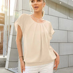 Zeagoo Women's Chiffon Lace Batwing Sleeve Blouse Tops