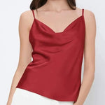 Zeagoo Women's Cowl Neck Satin Camisole