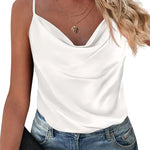 Zeagoo Women's Cowl Neck Satin Camisole