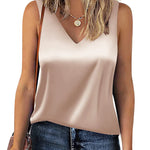Zeagoo Women 2023 Silk Satin Tank Top