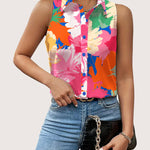 Zeagoo Sleeveless Blouses Summer Casual Button Down Shirts