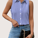 Zeagoo Sleeveless Blouses Summer Casual Button Down Shirts