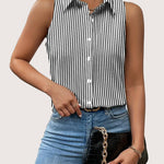 Zeagoo Sleeveless Blouses Summer Casual Button Down Shirts