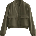 Zeagoo Women Bomber Jacket Casual Button Down Shackets