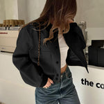 Zeagoo Women Bomber Jacket Casual Button Down Shackets