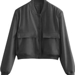 Zeagoo Women Bomber Jacket Casual Button Down Shackets