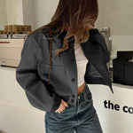 Zeagoo Women Bomber Jacket Casual Button Down Shackets