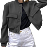 Zeagoo Women Bomber Jacket Casual Button Down Shackets