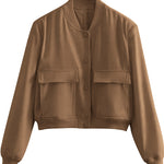 Zeagoo Women Bomber Jacket Casual Button Down Shackets