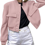 Zeagoo Women Bomber Jacket Casual Button Down Shackets
